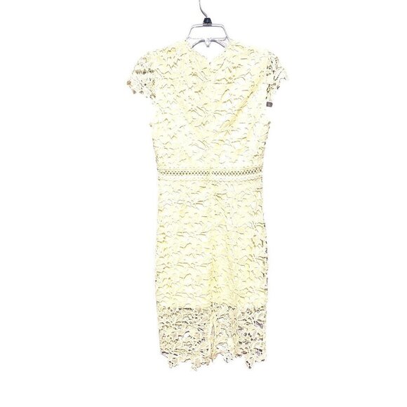Jodifl Cream Eyelet Lace Overlay Pencil Dress Delicate Floral Lace Women's Small - Picture 4 of 13
